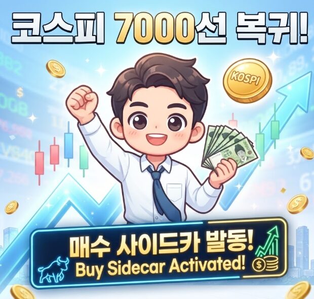 코스피 7000선 복귀 및 매수 사이드카 발동