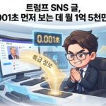 트럼프 SNS 글, 트루스소셜에서 0.001초 먼저 보는 데 월 1억 5천만 원