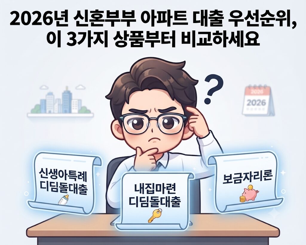 2026년 신혼부부 아파트 대출 우선순위, 이 3가지 상품부터 비교하세요